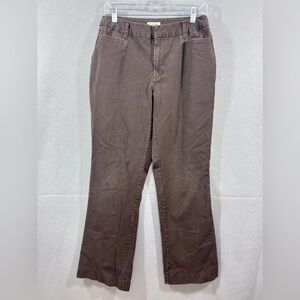 Vintage St. Johns Bay Brown Pants Straight Curvy Fit Twill Size 10 Flat Front